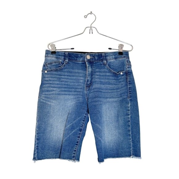 Wit & Wisdom 'Ab' solution Retro Denim Bermuda Shorts in Blue - Sz 2 - Picture 1 of 7